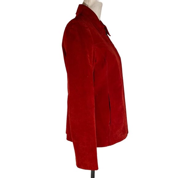 Pritti Kristen Blake Woman Shacket Jacket Red Genuine Leather Small Pockets - Picture 10 of 10